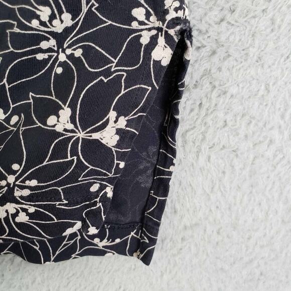 Lands End Shirt Women's Plus Size 2X Navy Blue Floral Short Sleeve Tee Cotton - Picture 5 of 9